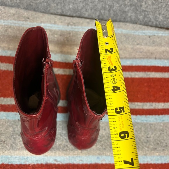 Antonio Melani Women's burgundy  Western Leather mid calf heeled Boots size 8.5 - Picture 8 of 16